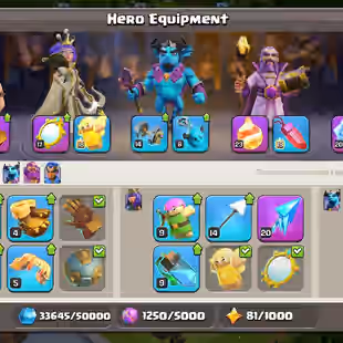 233 🔥 Best deal | Th18 black defence  max 🔥 best equipment | [ heros-95-100-60-75-48 ] | strong troops | nc yes - Image 4