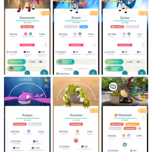 PVP ML 💎 SHINY LBG CHARIZARD 💎 CROWN SWORD ZACIAN bg n ZAMZENTA [] 587 SHINY [] 366 LEGENDARY [] 20 SL [] LVL 66  - Image 18