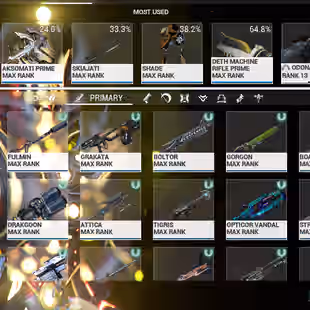 Closed Beta - RANK 14 - 500 Plat 17 770 Completed - 28x Warframe MAX 26x Primary Gun - 30x Secondary Gun - 30x Melee - Image 4
