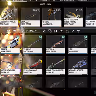 Closed Beta - RANK 14 - 500 Plat 17 770 Completed - 28x Warframe MAX 26x Primary Gun - 30x Secondary Gun - 30x Melee - Image 5