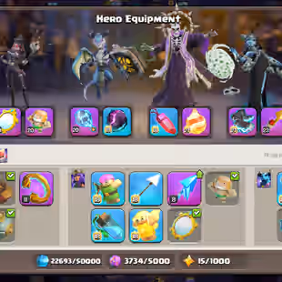 VERY RARE! COSMIC FULL SET!! TH18 MAX-TYPE!! RARE STATUS! HERO 105-105-93-80-55!! SKIN 20X! GOLDEN HUG! LEGEND CUPS 11K - Image 11