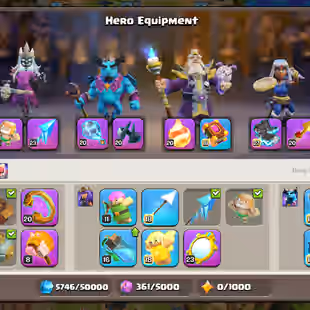 ALL HELPER MAX | TH18 CLOSE MAX TYPE | HERO-105-105-70-80-55 | SB-MAX!AF-MAX!EB-MAX!CLOSE MAX HUGE EQUIP | 212-XP | BH  - Image 6
