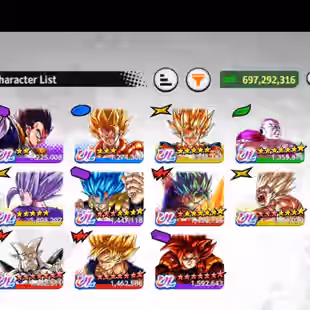 D852-IOS+Android-Vip Account-11 UL(SS4 Gogeta Full Red Star+SS Goku+Frieza)+61 Legends+Vip Equipment+Good Zenkai+612 M - Image 1