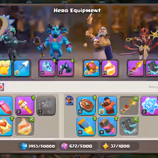 3500-GEM/NC-YES | TH18 CLOSE MAX | HERO-105-105-88-80-55 | HUGE EQUIPMENT MAX | BH MAX | 240-XP | DEFENCE-TROOPS MAX |  - Image 7