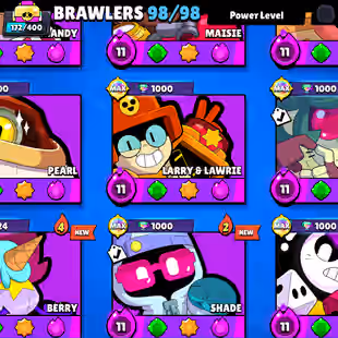RARE 🎄 93.3K TROPHY 🎄 98!98-BRAWLER | ALL MAX BRAWLER | 84X HYPER | 440X SKINS | 2018 ACC | STAR SHELLY RARE SKIN - Image 7