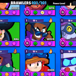 LEADERBOARD PRESTIGE-1 | 104K TROPHY-376X SKINS | 101/101 BRAWLER | 47X MAX | 37X HYPER | 3v3 WINS | 102 TOTAL PRESTIGE - Image 5