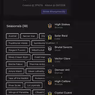 PC Linkable PSN Xbox - Level 801 - 38 Seasonals - 13 Universals - 37 Black Ices - 35 Attachment Skins - 7 Pro Leagues - Image 1
