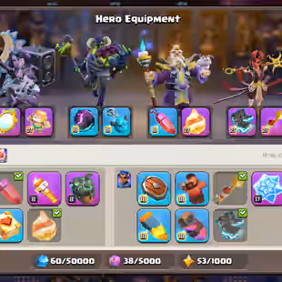 TH 18 FULLY MAX-NOTHING LEFT-XP 269-[ 9 EPIC EQUIPMENT MAX-ALL HERO MAX-SOUND OF CLASH SCENERY-NC YES-WAR STARS 4353-BST - Image 7