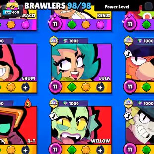 RARE 🎄 93.3K TROPHY 🎄 98!98-BRAWLER | ALL MAX BRAWLER | 84X HYPER | 440X SKINS | 2018 ACC | STAR SHELLY RARE SKIN - Image 12