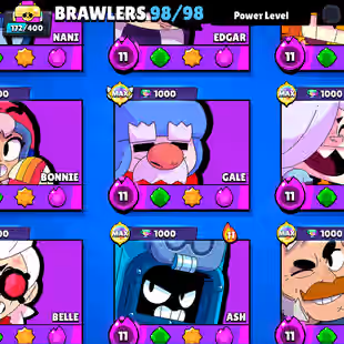 RARE 🎄 93.3K TROPHY 🎄 98!98-BRAWLER | ALL MAX BRAWLER | 84X HYPER | 440X SKINS | 2018 ACC | STAR SHELLY RARE SKIN - Image 6