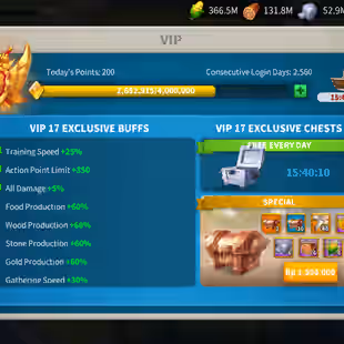 All Platform: 61M - Vip 17 - 29 Commanders - 23 Passport - 285 Gold Heads - 67k3 Gems - 1 Farm - 3 Skin Houses - Image 3