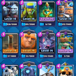 ❗[ 68X CARDS MAX ]❗LEVEL 16 CARDS 5X || ELITE: 18 || EVOLOVED : 23 || LVL 14 : 45X || LVL 62 || TROPHY: 11000 - Image 5
