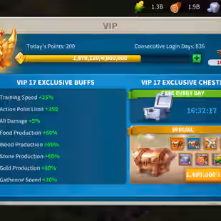 86M - Vip 17 - 11  Commanders - 34 Passport - 19M2 Credit - 773 Gold head - 10K Gems  - 2 Farms - 2 Skin house - Image 2