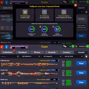 LEVEL 361 🎱 16/20 LEGENDARY CUE UNLOCK 🎱 500 MILLION COINS | RENAME AVAILABLE | PURE MINICLIP | BERLIN AND VENICE RING - Image 4