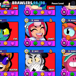 RARE 🎄 93.3K TROPHY 🎄 98!98-BRAWLER | ALL MAX BRAWLER | 84X HYPER | 440X SKINS | 2018 ACC | STAR SHELLY RARE SKIN - Image 9
