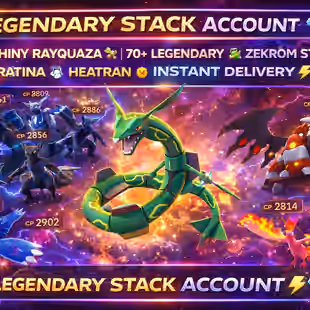 🎯 LVL 41 STRONG ACCT  | SHINY RAYQUAZA  🐉| 70 LEGENDARY  | ZEKROM STACK  | GIRATINA  | HEATRAN  | INSTANT DELIVERY - Image 1