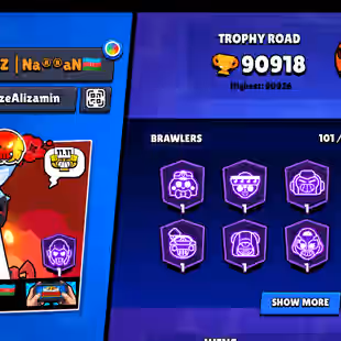 OFFER | 67 TOTAL PRESTIGE | 91K TROPHY-350X SKINS | 101/101 BRAWLER | 85X MAX | 66X HYPER | 16.5K 3v3 WINS | GOOD ONE - Image 2