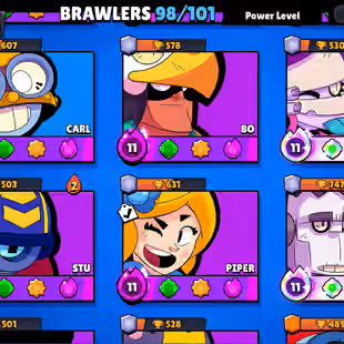 🔥RARE STAR SHELY SKINS BRAWLER ACCOUNT🔥46 HYPER CHARGE 51 MAX-49.9K GOLD-44K TROOHY-HYPER CHARHE SKINS 4- 2018 ACCOUNT - Image 7