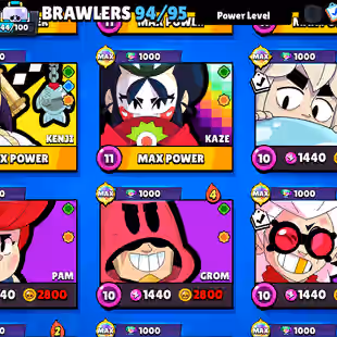 |BLUE / RED KING FRANK| MATCHERINO PIN| 2 PRESTIGE|METEORIC FAME| 92600 CUPS | 94 BRAWLERS |364 SKINS - Image 23