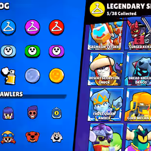 | 147 EPIC SKINS | MATCHERINO & 35 RANK PIN | SOLAR FAME 3| 87000 CUPS | 93 BRAWLERS | 372 SKINS | INSTANT DELIVERY - Image 22