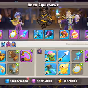 TH17 FULL MAX🔥NOTHING LEFT 35X SKINS🔥GG/-MAX SB/-MAX FA/-MAX MM/-MAX FB/-23 EB/-MAX RS/-23 AF/-20!! WAR BASE SCENERY - Image 5