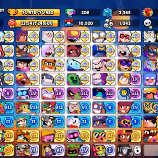 🌟 220 SKINS🌟74.950 TROPHY | 95 BRAWLERS | 22 HYPERCHARGED | 31 MAXED BRAWLERS | CHAINSAW BUSTER | LOADED RICO | CORSA - Image 3