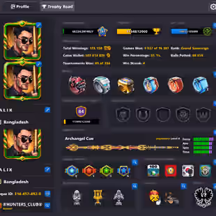 84 CCP ACCOUNT | Level 347 | 15 Legendary Cues MAX | 10 Special Cues MAX | 500M Coins & 2K Cash | Fresh Account - Image 1