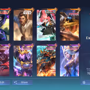 HYPER BASED PREMIUM ACCOUNT|| LEVEL 79 || EXALTED V || LEGEND 1|| GRAND 5|| EXQUISITE 7|| SKINS 303|| HEROS 121||ALL MAX - Image 1