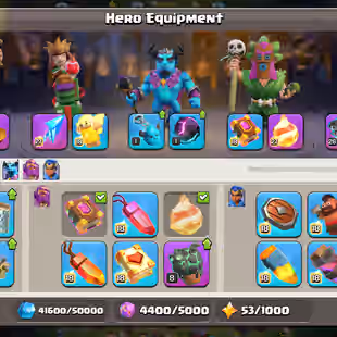 🔥TH 17 READY FOR 18 FULL MAX INSTANT🔥65800 GEMS-XP 262-FULL MAGIC ITEM-5 EQUIPMENT MAX-NC YES-FULL WALS DEFENSE MAX - Image 5