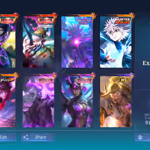 RAREST SKIN ACCOUNT || LEGEND ALPHA || 11-11 THAMUZ || HXH HARITH || EXALTED 4 || EX GLORY || 310 SKINS || LIMITED OFFER - Image 1