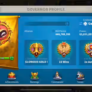 63M - Vip 16 - 3 T5 -  Max 10 Commanders - 27 Passport - 2M7 Credit  - 1 Skin - 2 Farm - Image 3