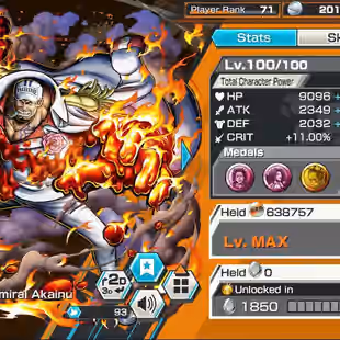 BR597-IOS-Android-Hyber 55-8 Ex(Gear 5-Zoro-Lucci-Roger Skins-Yamato Ace-Akainu-Shank)-Vip Medal-Support 162-647 Frag - Image 9