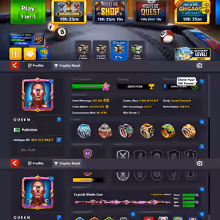 🌟LEVEL 369🌟18/20 LEGENDARY CUES OPEN || 400 MILLION COINS || RENAME AVAILABLE || OLD RARE COLLECTION || INSTANT  - Image 1