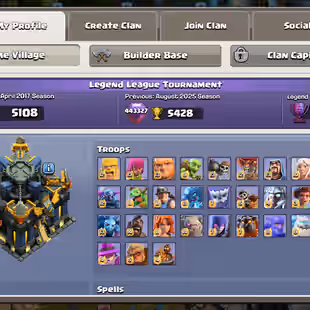 🌟PREMIUM TH 17 MAX🌟 | 5X HEROES MAX | RARE LEGENDARY SCENERY | 11K L.TROPHY | 6 EPIC-EQUIPMENT MAX | NC AVAILABLE | - Image 3