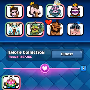 PREMIUM LVL 61 💎 6414 GEMS 💎109 MAX CARDS [] ARENA 20 [] 26 ELITES [] 18 EVOS [] 7905 TROPHIES [] 86 EMOTES [] INSTANT - Image 7
