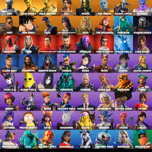 PC |64 skins | Eon | Gold Midas | Brutus | Raz | Hades | The Origin | Eternal Knight | Kymera | Joey | Son Goku | 350 VB - Image 3