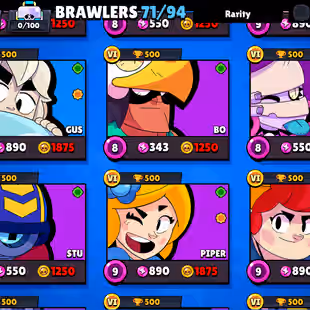 🔥[ 71X BRAWLERS - 10X MAX BRAWLERS ]🔥 TROPHY: 33000 || 58X CUTE AND RARE SKINS || FASTEST DELIVERY - Image 6