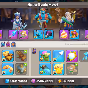 🔥TH 17 VERY CLOSE MAX🔥XP 244-[ 6 EPIC EQUIPMENT MAX] AF 23-HERO 100-100-90-75-50-ALMOST SUPER CHARGER MAX-NC YES-BEST - Image 4