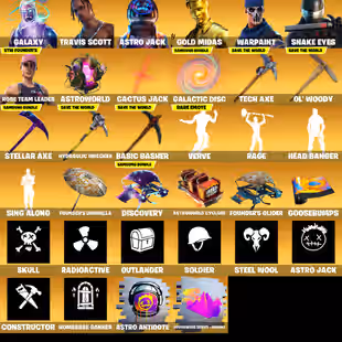 PC/PSN/Xbox/Nintendo 94 skins | OG STW | Galaxy | Travis Scott | Astro Jack | Gold Midas | Snake Eyes | Joey | Torin | P - Image 7