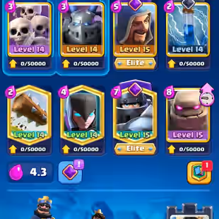 PREMIUM LVL 61 💎 6414 GEMS 💎109 MAX CARDS [] ARENA 20 [] 26 ELITES [] 18 EVOS [] 7905 TROPHIES [] 86 EMOTES [] INSTANT - Image 4