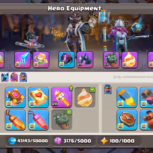 SNAKE SCENERY TH 17 FULLY MAX-XP 262-NOTHING LEFT-[ 9 EPIC EQUIPMENT MAX]-HERO 100-100-90-75-50-LEGENDARY SKINS-BEST - Image 7