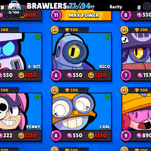🔥[ 71X BRAWLERS - 10X MAX BRAWLERS ]🔥 TROPHY: 33000 || 58X CUTE AND RARE SKINS || FASTEST DELIVERY - Image 5