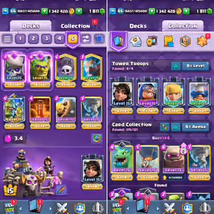 GLOBAL RANKS - ROYAL GEM EMOTE 💎 118 MAX CARDS ⚡ 55 ELITES [] LEVEL 66 [] UC [] 15 EVOS [] 8040 TROPHIES [] KT15 - Image 5