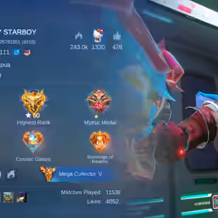 ||SOLID ASSASSIN FIGHTER MAGE ACC🔥 || MEGA 5🔥 || NOW GLORY || RAREST MZ ROGER || EMBLEM MAX || 432 SKIN || 141 LEVEL - Image 6