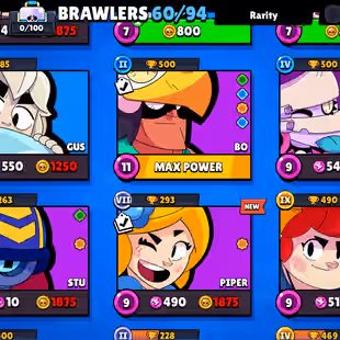 🔥[ 60X BRAWLERS - 7X MAX BRAWLERS ] 🔥 TROPHY: 18000 || 40X CUTE AND SOME RAREST SKINS || FAST DELIVERY - Image 6