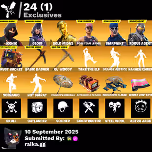 PC/PSN/Xbox/Nintendo 92 skins | OG STW | IKONIK | Glow | Gold Midas | Rogue Agent | Carbide | Fusion | Gear Specialist M - Image 7