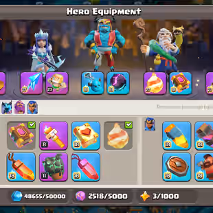 🔥TH 17 VERY CLOSE MAX🔥XP 244-[ 6 EPIC EQUIPMENT MAX] AF 23-HERO 100-100-90-75-50-ALMOST SUPER CHARGER MAX-NC YES-BEST - Image 5