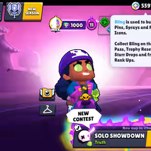 🔥560 GEMS 🔥 72K TROPHY | 55K BLING | 15 TITLE | 93 BRAWLER | 57 MAXED | 36 HYPERCHARGED | 216 SKIN | INSTANT DELIVERY - Image 1