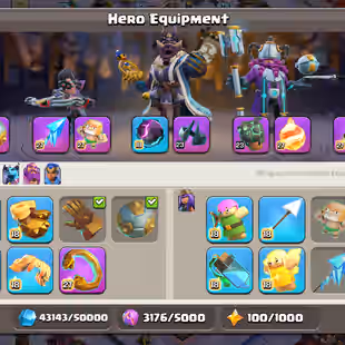 SNAKE SCENERY TH 17 FULLY MAX-XP 262-NOTHING LEFT-[ 9 EPIC EQUIPMENT MAX]-HERO 100-100-90-75-50-LEGENDARY SKINS-BEST - Image 6