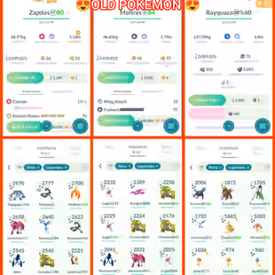 🎯ZAPDOS WITH MOLTRES WITH RAYQUAZA [🐲] YEAR 2023  LVL 41 [] 317 SHINY 345 LEG[]1050 POKEMON [] 600 ITEMS[] 36 G-MAX - Image 2
